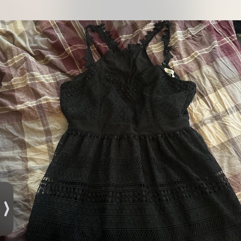 Francesca's Collections Black Lace Mini Dress